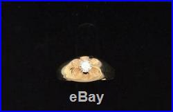 Belcher Style 6-Prong Mens Ring 14kt Yellow Gold Vintage Very Nice! Bold Style