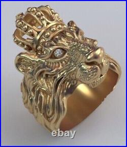 David Yurman. 925 Sterling Silver Petrvs Diamond Lion Tag Coin Men's Ring