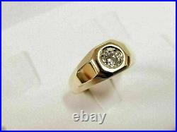 Deal Mens 1 CT Round Cut Real Moissanite Solitaire Pinky Ring Vintage 925 Silver