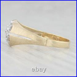 Diamond Accented Ring 10k Yellow White Gold Size 12 Men's Vintage