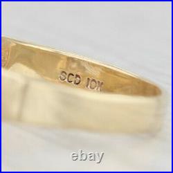 Diamond Accented Ring 10k Yellow White Gold Size 12 Men's Vintage