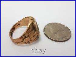 Early 1900's 10k Yellow Gold Wax Seal Ring (7535)