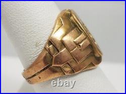 Early 1900's 10k Yellow Gold Wax Seal Ring (7535)