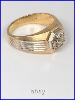 Elegant! Vintage Men's Art Deco Diamond Ring. 25 CTTW 14K Yellow Gol (D01054057)