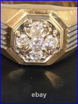 Elegant! Vintage Men's Art Deco Diamond Ring. 25 CTTW 14K Yellow Gol (D01054057)
