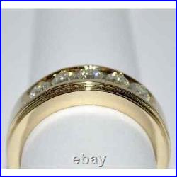 Engagement & Wedding Channel Set Men's Ring 14k Yellow Gold Plated 2.1ct Diamond