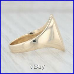 Engravable Signet Ring 10k Yellow Gold Size 8.75 Oval Men's Vintage
