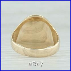 Engravable Signet Ring 10k Yellow Gold Size 9.5 Oval Men's Vintage