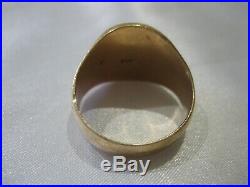 Estate Vintage 10k Yellow Gold Heavy Men's Signet Ring 13.7 Grams Size 10.5