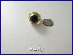 Estate Vintage 18K Yellow Gold Lapis Lazuli Ring 9.4 Gr Sz 8 Mens or Ladies