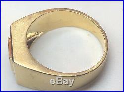 Estate Vintage 18k Gold Natural Diamond Blue Sapphire Ring Men's Band 750