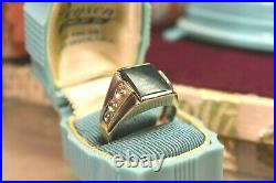 Estate vintage 10K gold men's bloodstone ring signeg Ba Bia sz 10