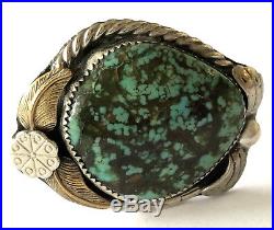 Exquisite Turquoise Vintage Navajo Large Mens Ring Sterling 26.6 gr Size 13