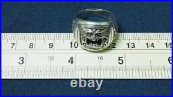 Exquisite Vintage 925 Sterling Silver Size 9 Men's Solid Ring Biker devil Rare