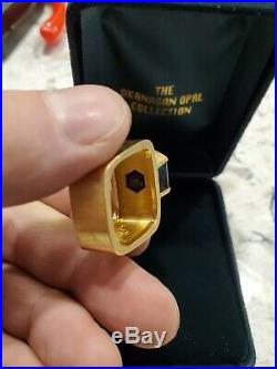 Extremely Rare HUGE Vintage artisan 18k Yellow Gold Jade Mens Ring not scrap 24g