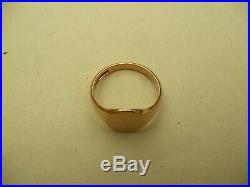 Fab Mens Vintage Large 9ct Gold Heavy Signet Pinky Ring Size U 18.76mm 5.9 Grams