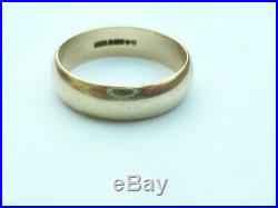 Fab Vintage Mens Heavy Solid 9ct Gold Large Wedding Ring Band Size Z 21.91mm Dia