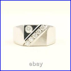 Father's Day 1.15Ct Lab Created Diamond 14k White Gold Plated Mens Wedding Band