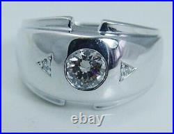 Father's Day 2Ct Lab Created Diamond 14k White Gold Over Mens Solitaire Ring 8 9