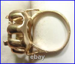 Fine vintage 9K yellow gold ring setting for scrap or repair size 6