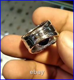 Fire Black Opal Silver Ring Black Fire Opal Mens Ring Real Black Opal Fire Ring