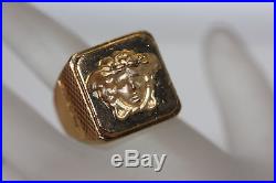 GIANNI VERSACE MEDUSA RING 18K Yellow Gold Electroplated Vintage Men's Band SZ 9