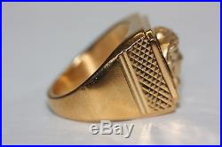 GIANNI VERSACE MEDUSA RING 18K Yellow Gold Electroplated Vintage Men's Band SZ 9