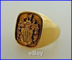 GROOVY Vintage 14k Yellow Gold Signet Ring Men's