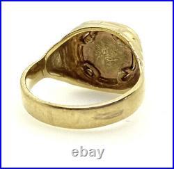 Gold EMPERADOR MAXIMILIANO 9ct Yellow Gold ESTADOS UNIDOS MEXICANOS Ring Vintage