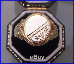 Gold Men's Vintage Signet Ring 9ct Gold Weight 2.8g Size R Hallmarked
