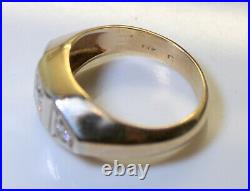 Gorgeous Heavy Vintage Men's 14K Gold. 50 Ct RB Diamond Cocktail Band/Ring
