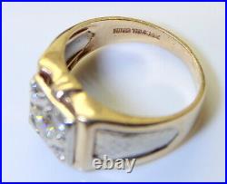 Gorgeous Vintage Estate Men's 14K White/Yellow Gold 4/10 Ct RB Diamond Ring
