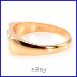 Gorgeous Vintage Men's 0.15ctw 3 Stone Diamond Ring in 18K Gold FJ