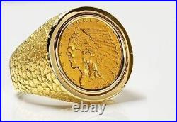 Gorgeous bezel Set Vintage All Size Unisex Band Ring US 14k Yellow Gold Over