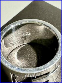 Gucci Vintage G Ring 925 Sterling Silver Band Cutout Logo Men's 6 Original Case