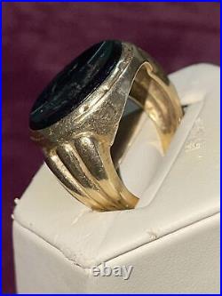 HEAVY- VINTAGE MENS 10K GOLD CAMEO Ring. Size 10-# 57
