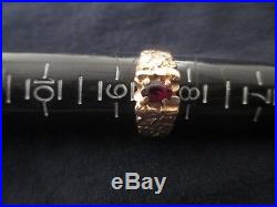 Handsome Vintage 10k Yellow Gold Nugget Mens Ring! Size 8.5