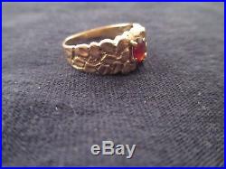Handsome Vintage 10k Yellow Gold Nugget Mens Ring! Size 8.5