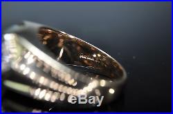 Handsome Vintage 14K Yellow Gold 3 Stone Diamond Mens Ring Heavy Sz 10.5