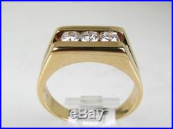 Handsome Vintage 14k Yellow Gold Natural. 75ctw Diamond Mens Ring 10.3g eb5156