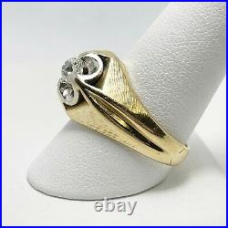 Handsome Vintage Men's. 80ct Diamond 14k Yellow Gold Ring (5360)