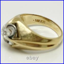 Handsome Vintage Men's. 80ct Diamond 14k Yellow Gold Ring (5360)