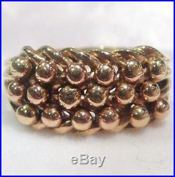 Heavy 5.12g Solid 9ct Gold Men/ladies English Keeper/shot Vintage Ring 1975sz O