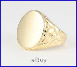 Heavy Large Men's Gents Vintage Solid 14Ct 14K Gold Signet Ring