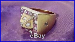 Heavy Mens Vintage 14k Yellow Gold 2.28 Ct Diamond Ring 53 Grams Solid Estate