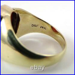 Heavy Vintage Men's Solid 14K Yellow Gold Red Carnelian Intaglio Ring Size 9.5