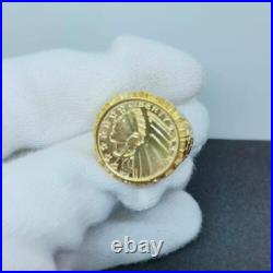 Vintage Mens Ring | Indian Head 14k Gold Plated Coin Men’s Nugget ...