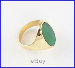 Large Vintage Men's Gents 18Ct Gold Signet Ring With Tourmaline