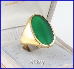 Large Vintage Men's Gents 18Ct Gold Signet Ring With Tourmaline