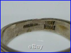 Lucky Nugget 24k Gold Raw Sterling Silver Mens Womens Vintage Ring Band